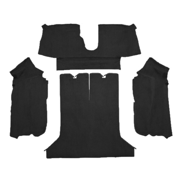 1984-1987 Chevrolet Corvette Coupe Rear with Pad Cutpile Carpet Flooring 801 Black - ACC 801 Black