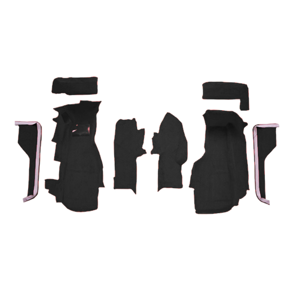 1984-1987 Chevrolet Corvette Front Set Cutpile Mass Carpet Flooring 801 Black - ACC 801 Black