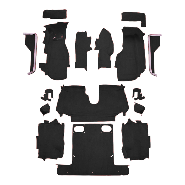 1986-1987 Chevrolet Corvette Convertible Complete Cutpile Mass Carpet Flooring 801 Black - ACC 801 Black