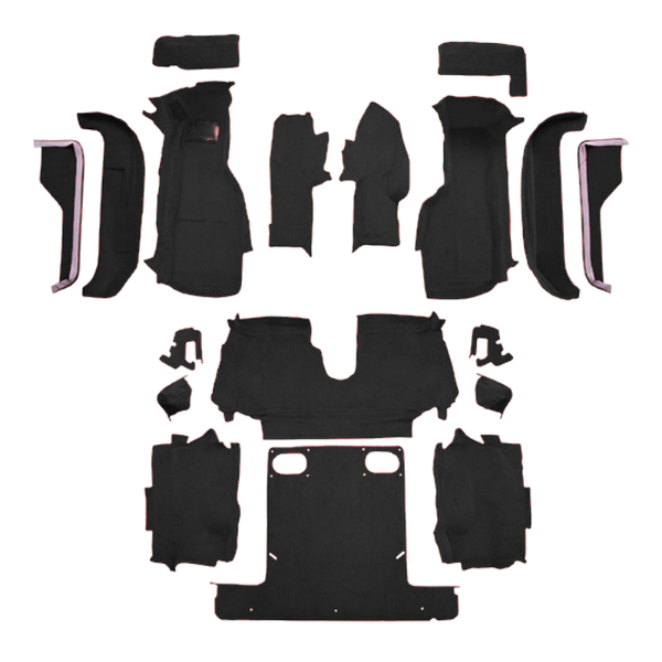 1988-1989 Chevrolet Corvette Convertible Complete with Pad Cutpile Carpet Flooring 801 Black - ACC 801 Black