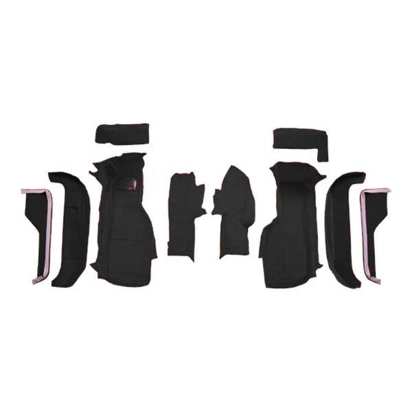 1988-1989 Chevrolet Corvette Front Set Cutpile Mass Carpet Flooring 801 Black - ACC 801 Black