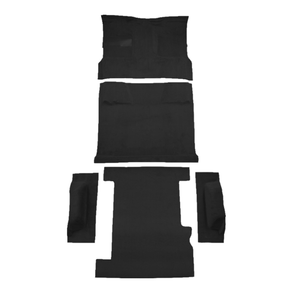 1989-1991 GMC V2500 Suburban 4WD Complete Cutpile Carpet Flooring 801 Black - ACC 801 Black