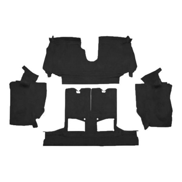 1990-1993 Chevrolet Corvette Convertible with 2 Door Latches Rear with Pad Cutpile Carpet Flooring 801 Black - ACC 801 Black