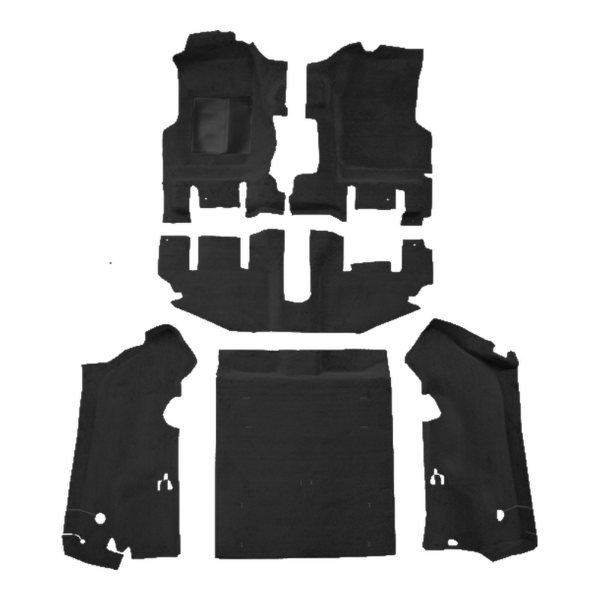 1997-2002 Jeep Wrangler Long Console w/o Rocker Panels Complete Cutpile Mass Carpet Flooring 801 Black - ACC 801 Black