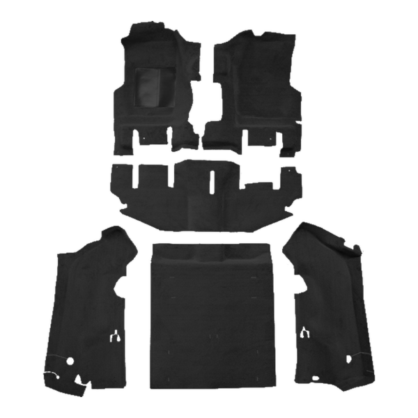 1997-2002 Jeep Wrangler Short Console w/o Rocker Panels Complete Cutpile Carpet Flooring 801 Black - ACC 801 Black