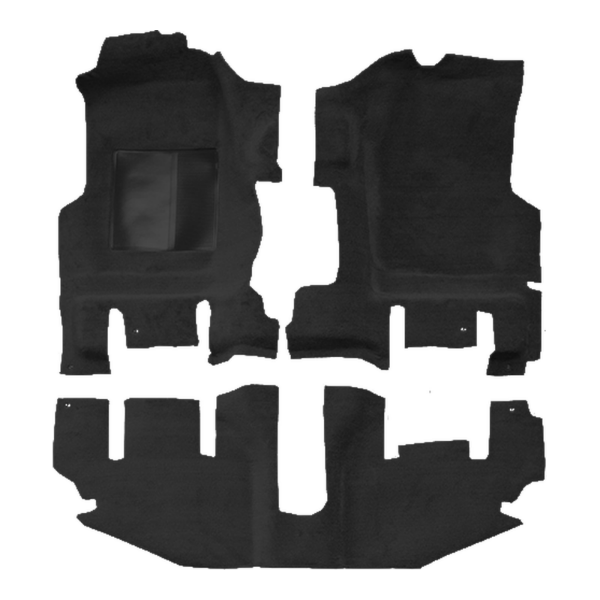 1997-2006 Jeep Wrangler Long Console Pass Area Cutpile Carpet Flooring 801 Black - ACC 801 Black