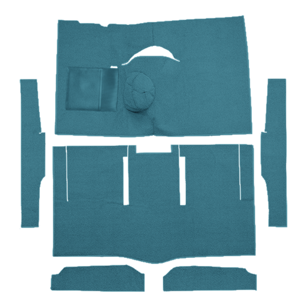 Picture of 1963-1965 Ford Falcon 2DR Hardtop 4spd Bucket Seat 6 Cylinder Carpet Kit, Loop - 6 Piece