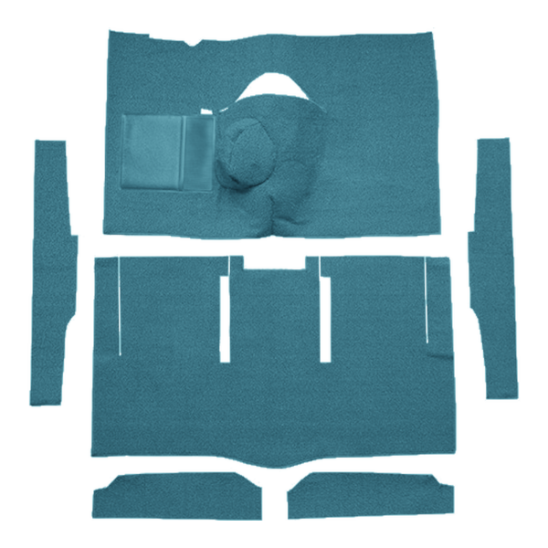 Picture of 1963-1965 Mercury Comet 2DR Hardtop 4spd Bucket Seat 8 Cylinder Carpet Kit, Loop - 6 Piece