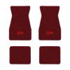 1967-1969 Chevrolet Camaro floor mats with the Z/28 logo in Loop 13 Maroon carpet, illustration