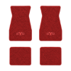 1967-1969 Chevrolet Camaro floor mats with the SYC logo in Loop 02 Red carpet, illustration