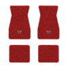 1967-1969 Chevrolet Camaro floor mats with the Small SS 396 logo in Loop 02 Red carpet, illustration
