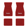 1967-1969 Chevrolet Camaro floor mats with the Camaro Block Letter logo in Loop 02 Red carpet, illustration