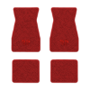 1967-1969 Chevrolet Camaro floor mats with the Large SS 396 logo in Loop 02 Red carpet, illustration
