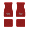 1970-1973 Chevrolet Camaro floor mats with the Camaro SS Script logo in Loop 02 Red carpet, illustration