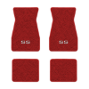 1970-1973 Chevrolet Camaro floor mats with the SS logo in Loop 02 Red carpet, illustration