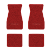 1970-1973 Chevrolet Camaro floor mats with the Yenko / SC logo in Loop 02 Red carpet, illustration