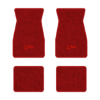 1974-1981 Chevrolet Camaro floor mats with the Z/28 logo in Cutpile 8801 Flame Red carpet, illustration