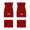 1974-1981 Chevrolet Camaro floor mats with the Z/28 in Red and Silver logo in Cutpile 8801 Flame Red carpet, illustration
