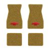 1967-1969 Chevrolet Camaro floor mats with the Chevy Bowtie logo in Loop 20 Gold carpet, illustration