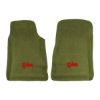 1967-1969 Chevrolet Camaro Premium Contour front floor mats with the Z/28 logo in Loop 14 Moss Green carpet, illustration