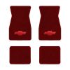 1967-1969 Chevrolet Camaro floor mats with the Chevy Bowtie logo in Essex 1016A Red carpet, illustration