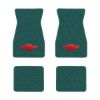 1967-1969 Chevrolet Camaro floor mats with the Chevy Bowtie logo in Loop 05 Aqua carpet, illustration