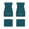 1967-1969 Chevrolet Camaro floor mats with the Camaro Script logo in Loop 17 Bright Blue carpet, illustration