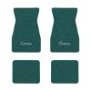 1967-1969 Chevrolet Camaro floor mats with the Camaro Script logo in Loop 05 Aqua carpet, illustration