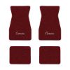 1967-1969 Chevrolet Camaro floor mats with the Camaro Script logo in Loop 13 Maroon carpet, illustration
