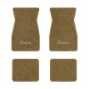 1967-1969 Chevrolet Camaro floor mats with the Camaro Script logo in Essex 1054A Caramel carpet, illustration
