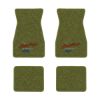 1967-1969 Chevrolet Camaro floor mats with the Heartbeat of America logo in Loop 14 Moss Green carpet, illustration