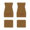 1967-1969 Chevrolet Camaro floor mats with the Chevy Bowtie Outline Only logo in Loop 11 Medium Saddle carpet, illustration