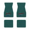 1967-1969 Chevrolet Camaro floor mats with the Heartbeat of America logo in Loop 05 Aqua carpet, illustration