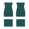 1967-1969 Chevrolet Camaro floor mats with the Chevy Bowtie Outline Only logo in Loop 05 Aqua carpet, illustration