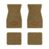 1967-1969 Chevrolet Camaro floor mats with the Chevy Bowtie Outline Only logo in Essex 1054A Caramel carpet, illustration