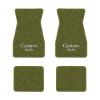 1967-1969 Chevrolet Camaro floor mats with the Camaro SS Block Letter logo in Loop 14 Moss Green carpet, illustration