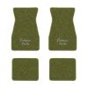 1967-1969 Chevrolet Camaro floor mats with the Camaro SS Script logo in Loop 14 Moss Green carpet, illustration