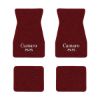 1967-1969 Chevrolet Camaro floor mats with the Camaro SS Block Letter logo in Loop 13 Maroon carpet, illustration