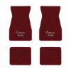 1967-1969 Chevrolet Camaro floor mats with the Camaro SS Script logo in Loop 13 Maroon carpet, illustration