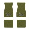 1967-1969 Chevrolet Camaro floor mats with the Camaro by Chevrolet Black Outline logo in Loop 14 Moss Green carpet, illustration