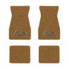 1967-1969 Chevrolet Camaro floor mats with the Camaro by Chevrolet Black Outline logo in Loop 11 Medium Saddle carpet, illustration