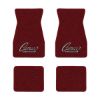 1967-1969 Chevrolet Camaro floor mats with the Camaro by Chevrolet Black Outline logo in Loop 13 Maroon carpet, illustration