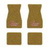 1967-1969 Chevrolet Camaro floor mats with the Camaro by Chevrolet Silver Outline logo in Loop 20 Gold carpet, illustration