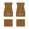 1967-1969 Chevrolet Camaro floor mats with the Camaro by Chevrolet Silver Outline logo in Loop 11 Medium Saddle carpet, illustration