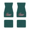 1967-1969 Chevrolet Camaro floor mats with the Camaro by Chevrolet Silver Outline logo in Loop 05 Aqua carpet, illustration