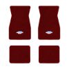 1967-1969 Chevrolet Camaro floor mats with the Yenko Bar and Shield logo in Essex 1016A Red carpet, illustration