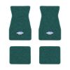 1967-1969 Chevrolet Camaro floor mats with the Yenko Bar and Shield logo in Loop 05 Aqua carpet, illustration