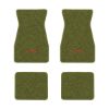 1967-1969 Chevrolet Camaro floor mats with the RS with Black Outline logo in Loop 14 Moss Green carpet, illustration