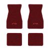 1967-1969 Chevrolet Camaro floor mats with the RS with Black Outline logo in Loop 13 Maroon carpet, illustration