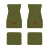 1967-1969 Chevrolet Camaro floor mats with the SS in Outline Circle logo in Loop 14 Moss Green carpet, illustration